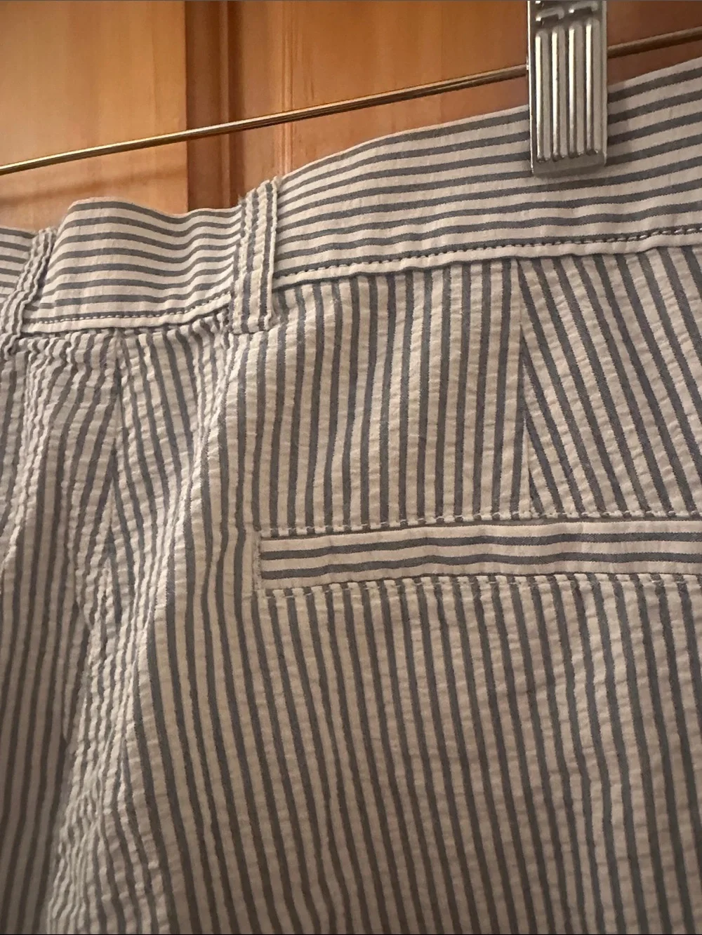 J. Crew Navy and White Striped Seersucker Shorts